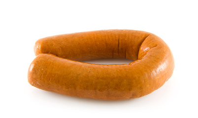 Fresh sausage over white background
