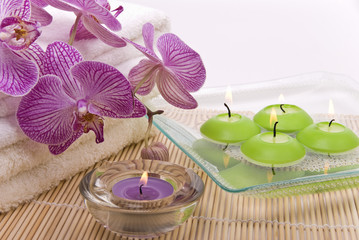 Candles and orchid