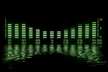 music waveform with reflection