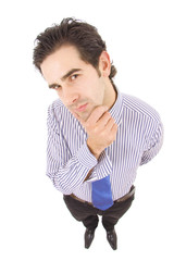 young business man full body in a white background