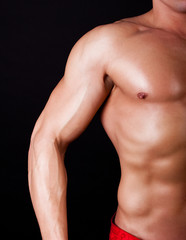 Part of muscular male torso