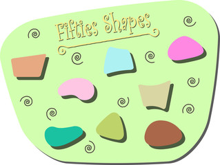 vector illustration with shapes from the 1950s