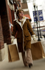 Woman carrying shopping bags