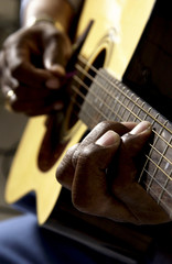 Fototapeta premium African American man playing guitar