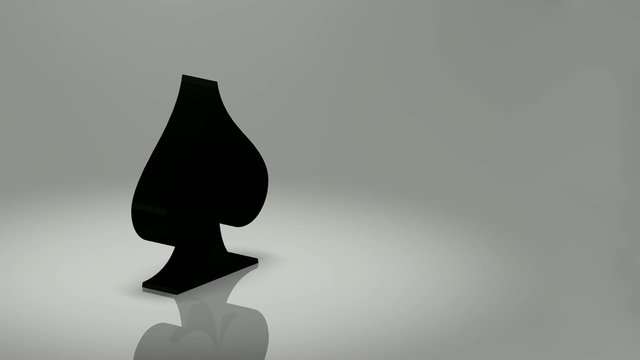 Spades Poker Symbol 360° - 3D Render