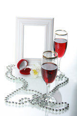 Frame, goblet and orchid