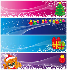 Set of Christmas banners