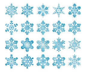 Image set of 20 stylized snowflakes
