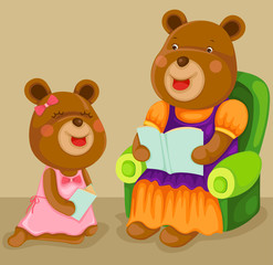 teddybear reading a book