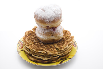 Krapfen und Waffeln