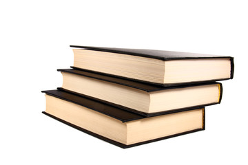 stack of books isolated on white background