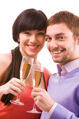 Celebrating couple