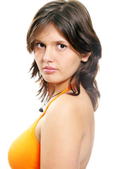 Obraz premium Girl in orange shirt