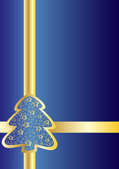 Blue vector card Cristmas