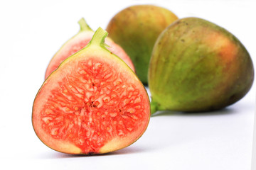 Fresh figs on white