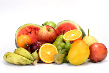 Naklejka na ściany i meble Fresh fruits on white
