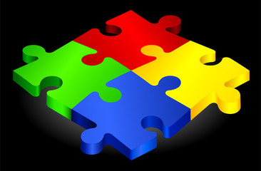 Obraz premium Complete Puzzle on simple Background