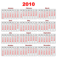 calendar 2010