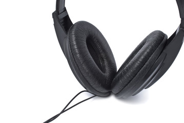 Headphones on white background