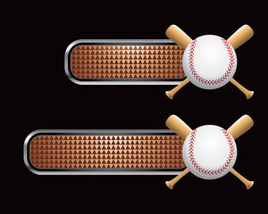 baseball with bats bronze checkered tabs