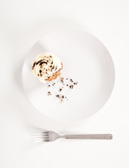 Delicious cupcake isolated on white background