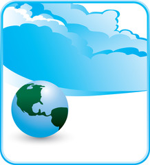 earth globe cloud background