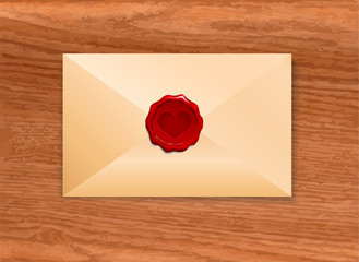 Envelope with Wax Seal Heart