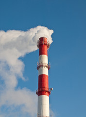 Wapor from the factory tube on the sun