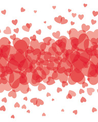 Red transparent hearts