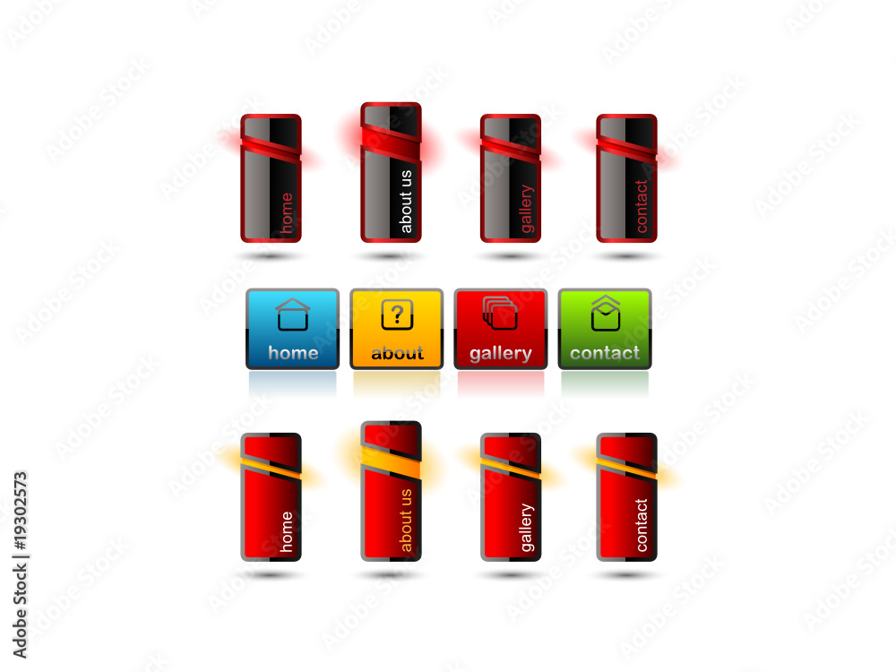 Wall mural editable website vector buttons
