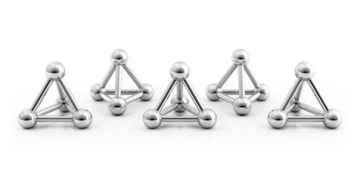 F&uuml;nf Tetraeder