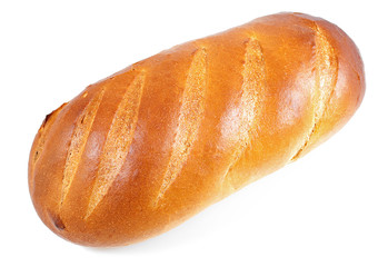 Bread baguette in a white background