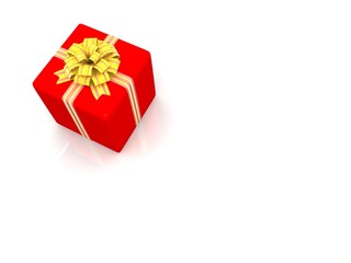 Red gift isolated on white background