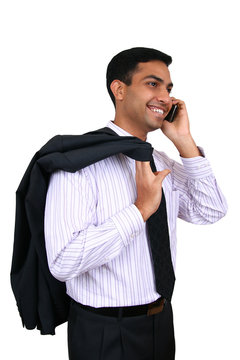 Indian Business man using cellphone