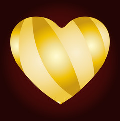 golden strip on heart
