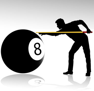 bilard player vector silhouettes