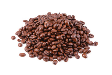 Coffee beans on a white background