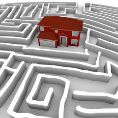 Red Home in Maze - Find Path to Ownership