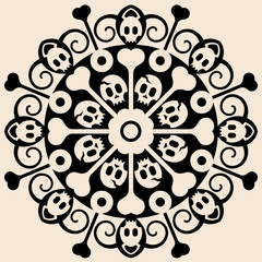 abstract skull and crossbones decoration