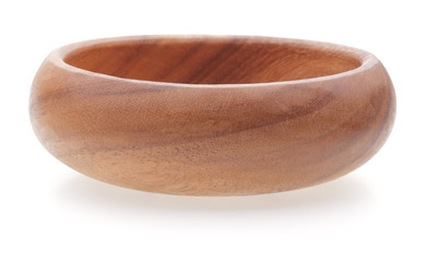 wooden cup isolated on white with shade