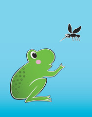frog and mosquito