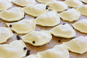 Raw cabbage dumplings - traditional Ukrainian food