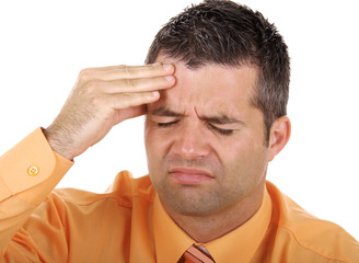 Obraz premium Mann mit Kopfschmerz