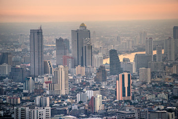Bangkok Skyline at sunset, Thailand..
