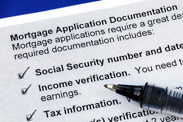 The documents required in a mortgage application