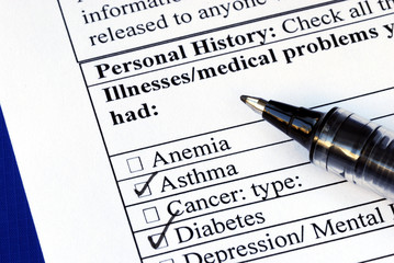 Patient selects the illness in the medical history section