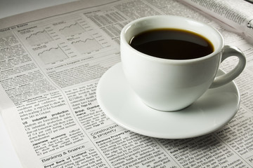 Coffee and newspaper in the morning
