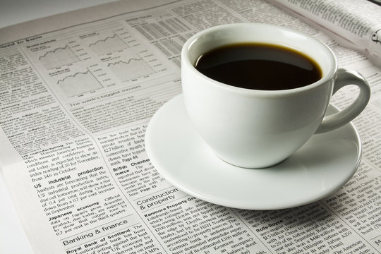 Coffee and newspaper in the morning