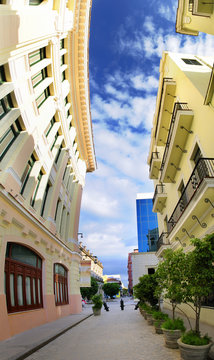 Vertical panorama of havana street, cuba
