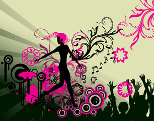 Fototapeta na wymiar abstract dance party poster